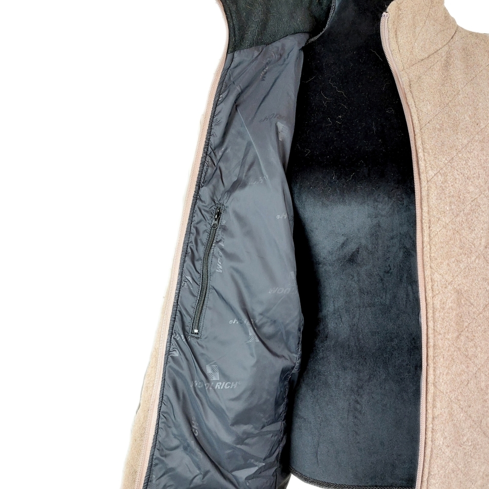 Vtg Woolrich Womens Wool Hazelnut/Heather Cozy Warm Insulated Zip Jacket Sz L - Picture 7 of 9
